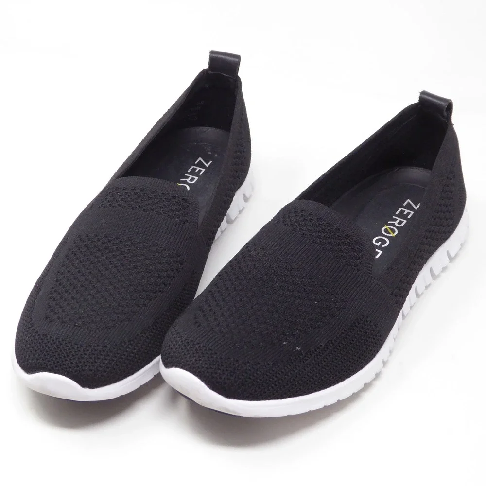 Cole Haan Womens Zerogrand Stitchlite Slip-On Loafers Shoes Black Knit W20352 8B